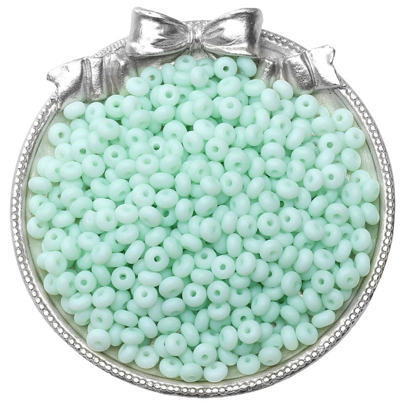Frosted Abacus Glass Beads 3x6mm Pastel Matte Finish 70pcs 9