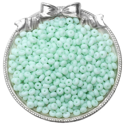 Frosted Abacus Glass Beads 3x6mm Pastel Matte Finish 70pcs 9