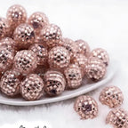Disco Ball Bubblegum Beads 16-20mm Champagne Shiny 5pcs 3