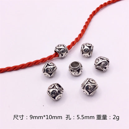 Hollow Spherical Metal Beads Large Hole Intricate Floral Cut-Out 100pcs 8
