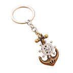 Vintage Pirate Ship Keychain Alloy Anchor and Ship Wheel Nautical Charm 5