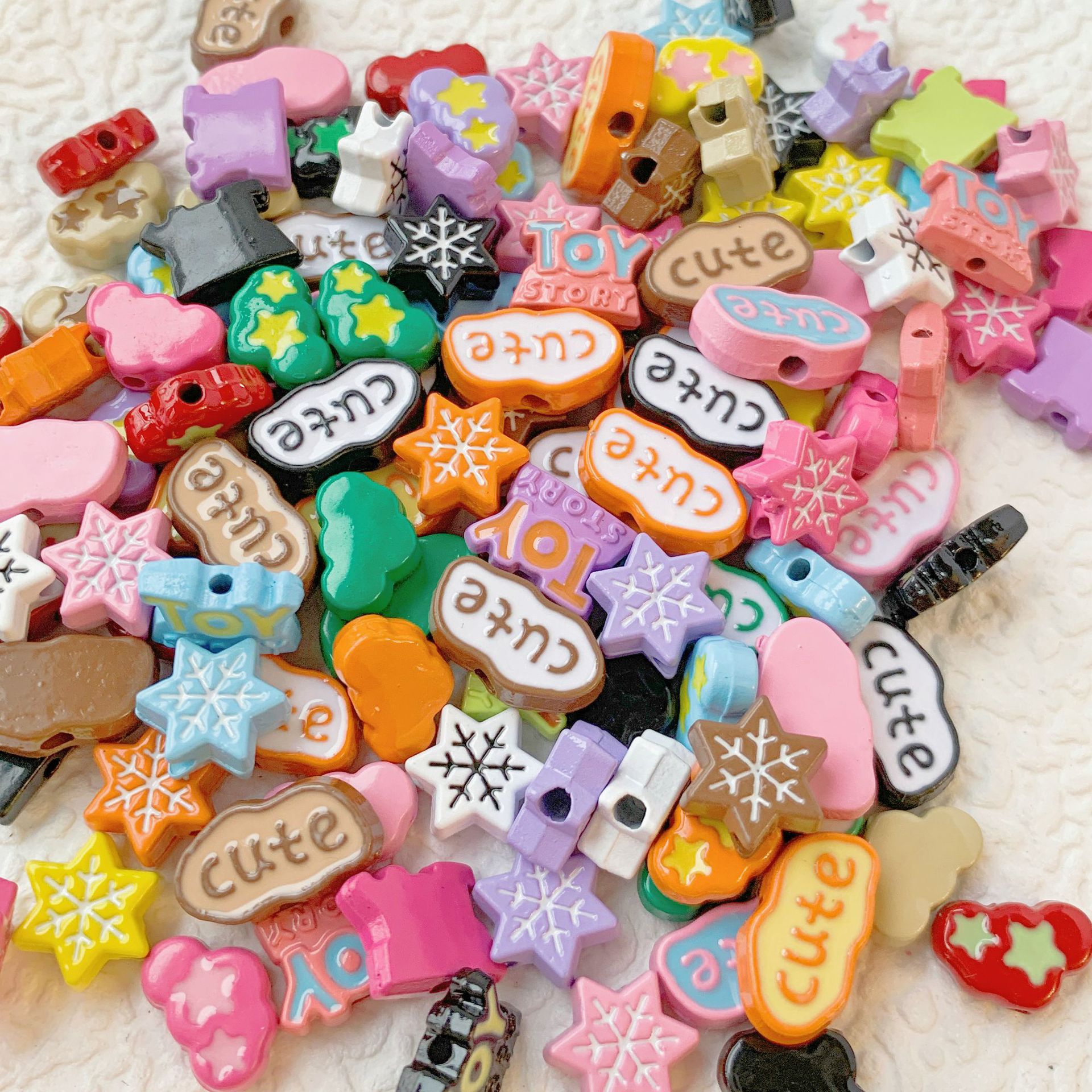 Painted Cute Character Plate Series Metal Beads Bulk 20pcs 2