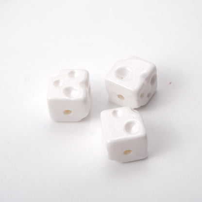 Painted Square Acrylic Beads 14mm Colored Baking Cheese Style 100pcs 8