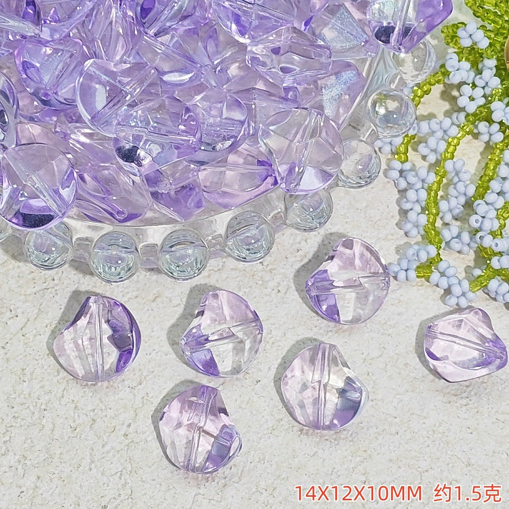 Irregular Moonstone Glass Beads 14mm Clear Pastel Mixed Colors 50pcs 9