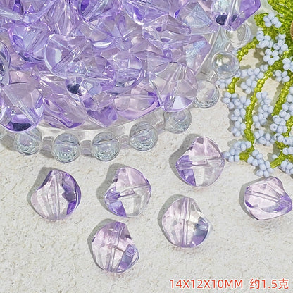 Irregular Moonstone Glass Beads 14mm Clear Pastel Mixed Colors 50pcs 9