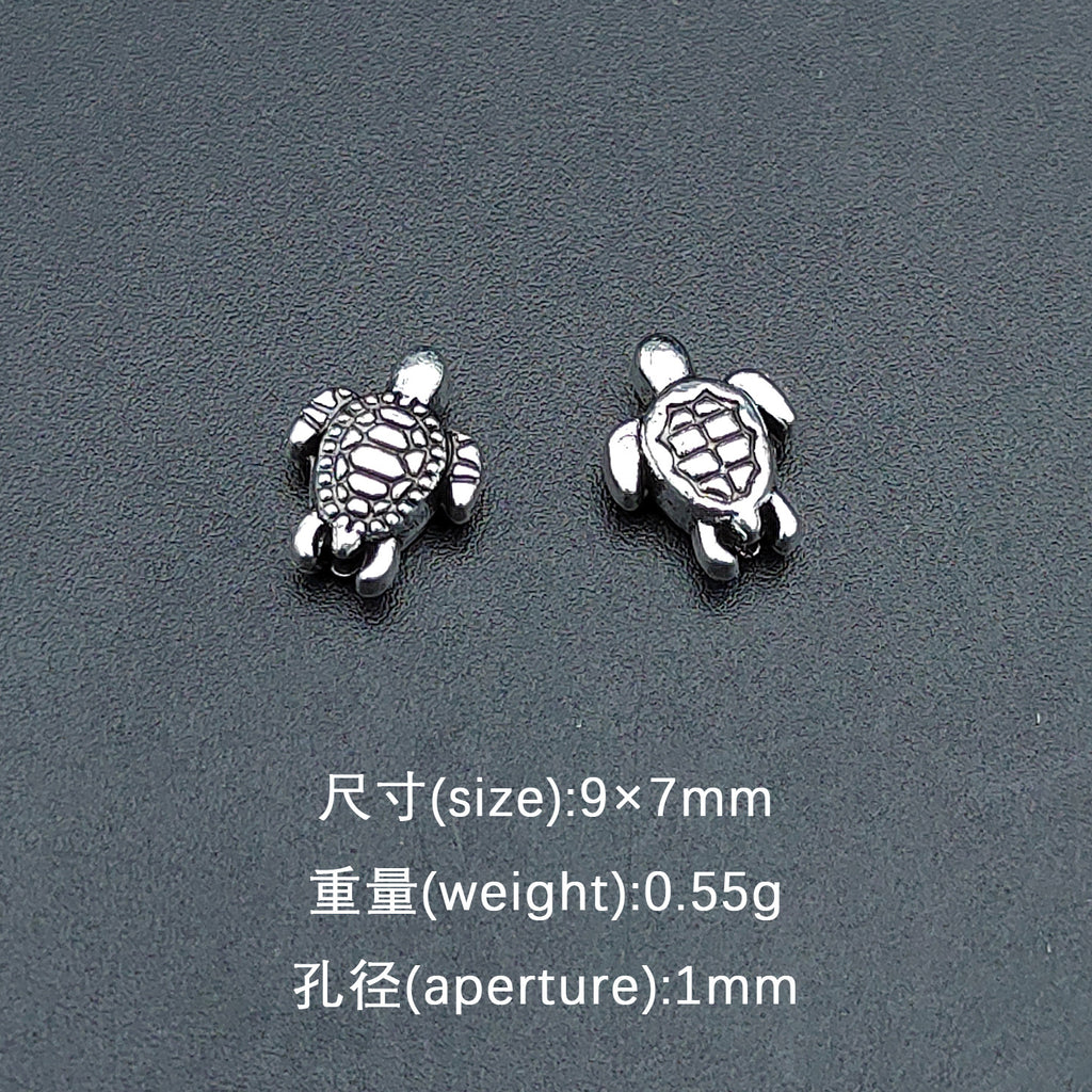 Turtle Metal Beads 9mm Antique Silver Tone Zinc Alloy 300pcs 6