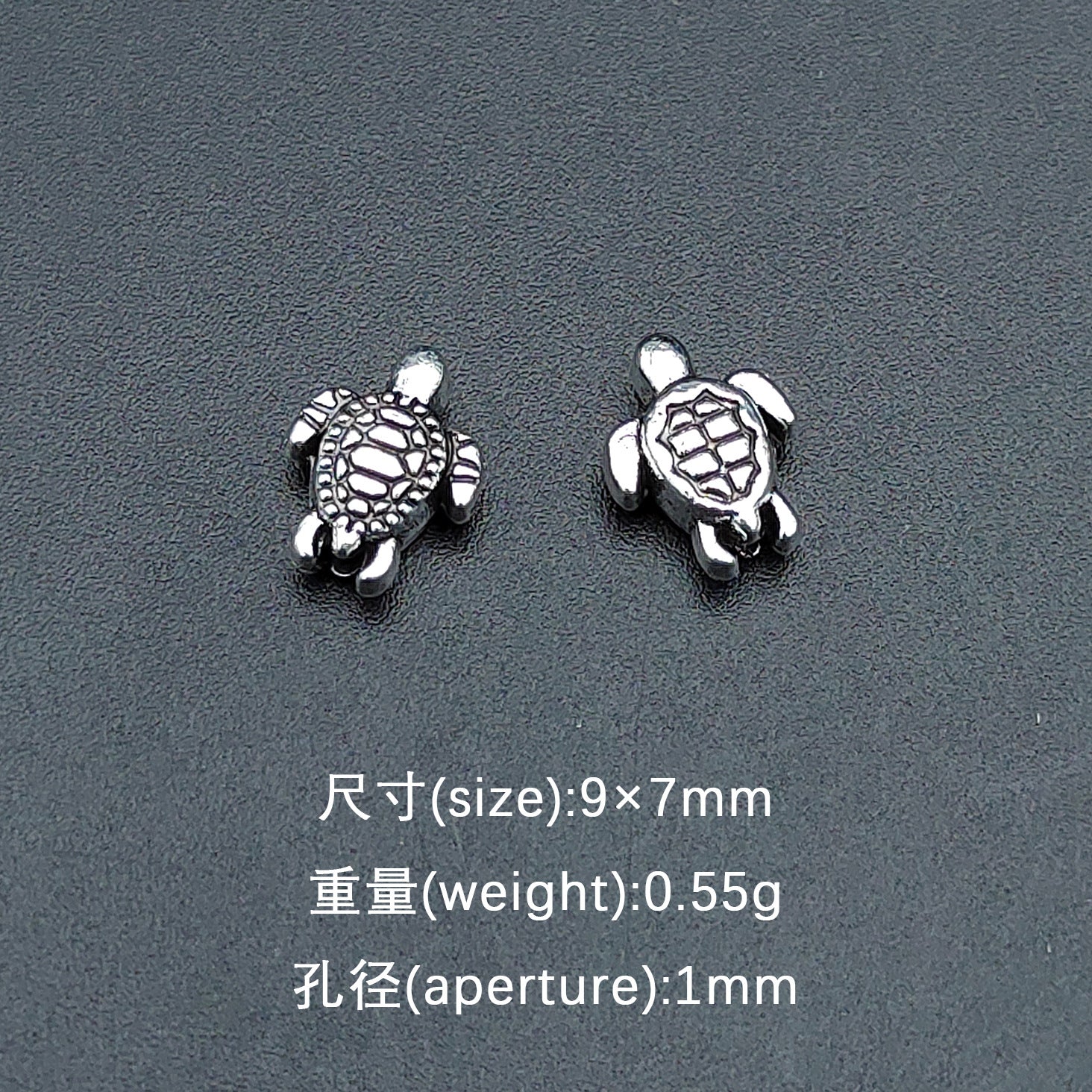 Turtle Metal Beads 9mm Antique Silver Tone Zinc Alloy 300pcs 6
