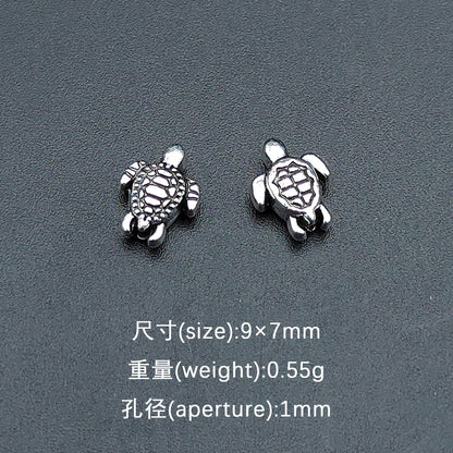 Turtle Metal Beads 9mm Antique Silver Tone Zinc Alloy 300pcs 6