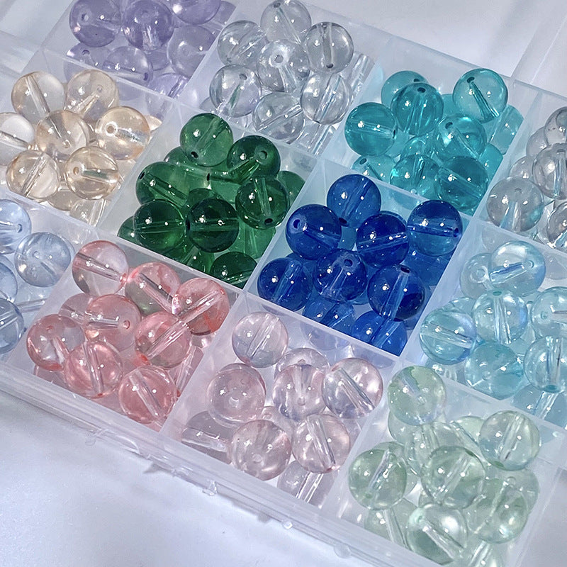 Transparent Glass Beads 10mm Soft Pastel Glossy Finish 100pcs