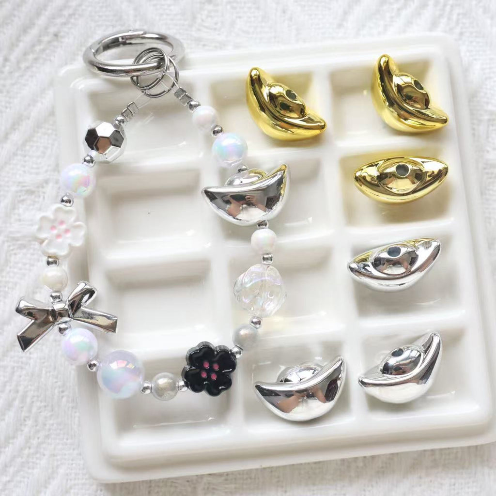 Plated Ingot Acrylic Beads 12x21mm UV Metallic Mixed Colors 20pcs 3