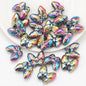 Plating Butterfly Glass Beads 17x10mm Iridescent Detailed Wings 10pcs 8