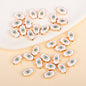 Irregular Shaped Metal Beads Double-Sided Enamel Evil Eye 20pcs 8
