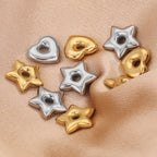 Stainless Steel Geometric Spacer Beads 5pcs