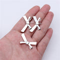 Bow Metal Beads 20*32mm Large Antique Silver Tone 20pcs