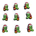 Silicone Focal Beads Christmas Halloween Horror Grinch Holding Gift 20pcs 5