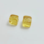 Lampwork Glass Beads Cube 12mm Glow In The Dark Floral Filled 20pcs 4