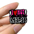 Silicone Focal Beads Bold I Heart Hot Cheeks Lightning Bolt Design 20pcs 4
