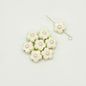 Flower Metal Beads 10mm Baking Painted Cream Two-Color Alloy 20pcs 10
