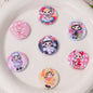 Flat Round Acrylic Beads 25mm Anime Pretty Girl Printed Resin 10pcs