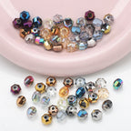 Faceted Glass Beads 8mm Watermelon Electroplated Iridescent 30pcs