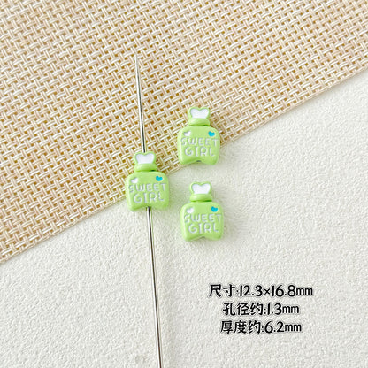 Double Sided Heart and Perfume Bottle Metal Beads 13/16mm Painted Alloy 10pcs 17