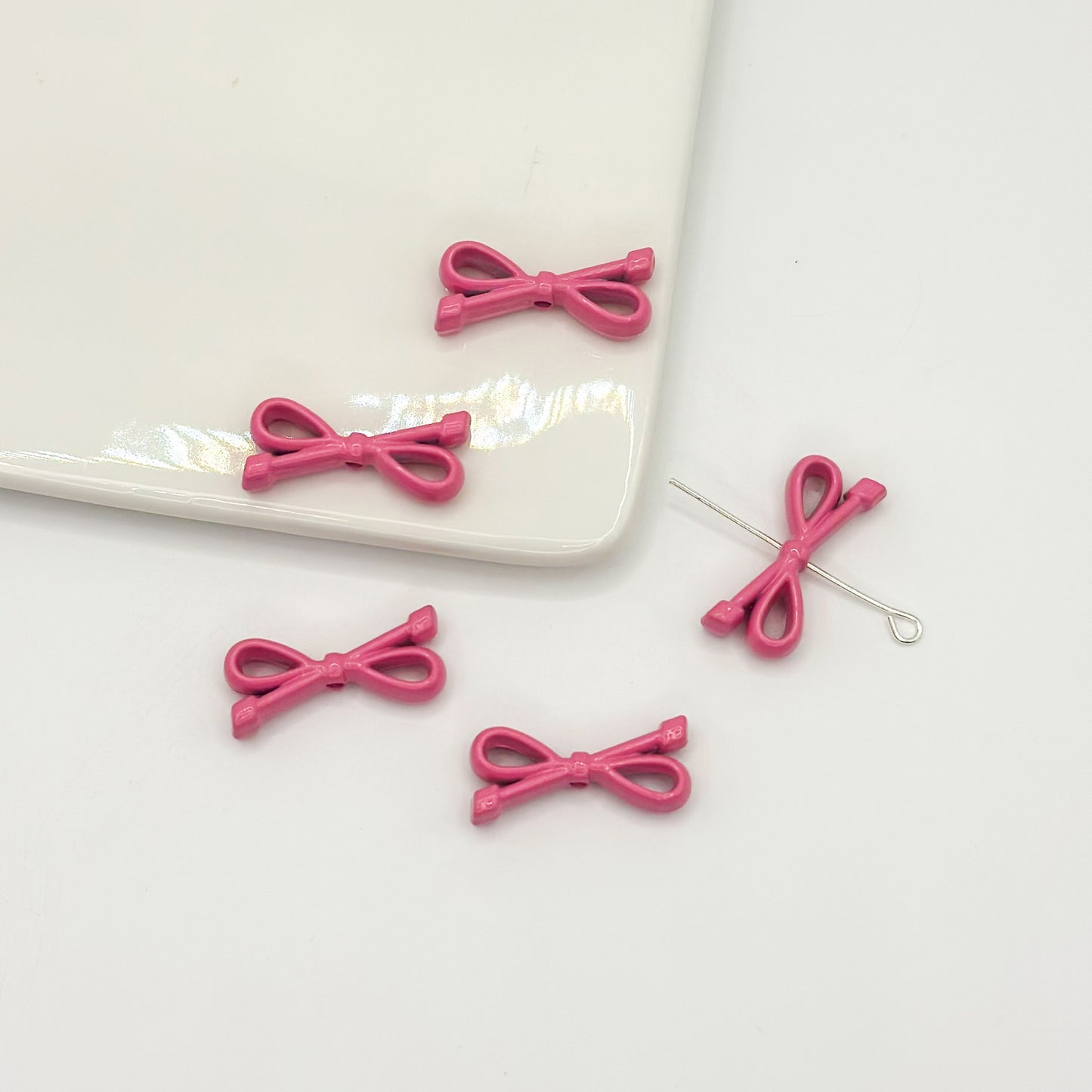 Eight Character Shaped Bow Tie Metal Beads 10*22mm Baking Painted 10pcs 9