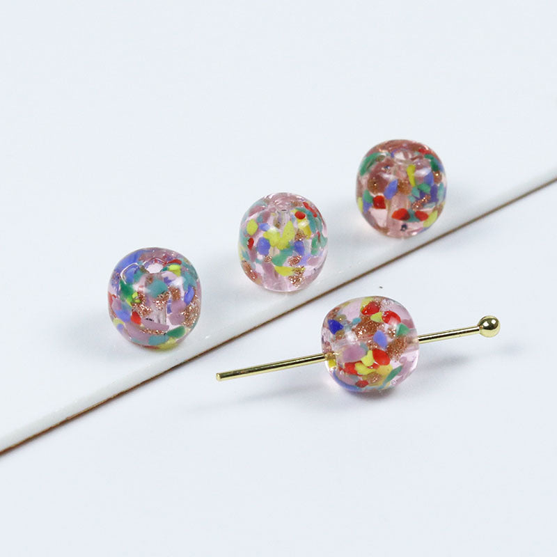 Lampwork Glass Beads Round 11mm Colorful Floral Filled 20pcs 4