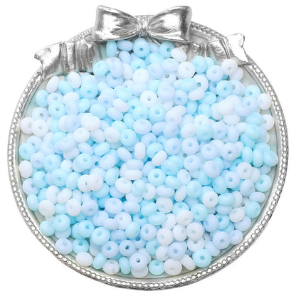 Frosted Abacus Glass Beads 3x6mm Pastel Matte Finish 70pcs 24