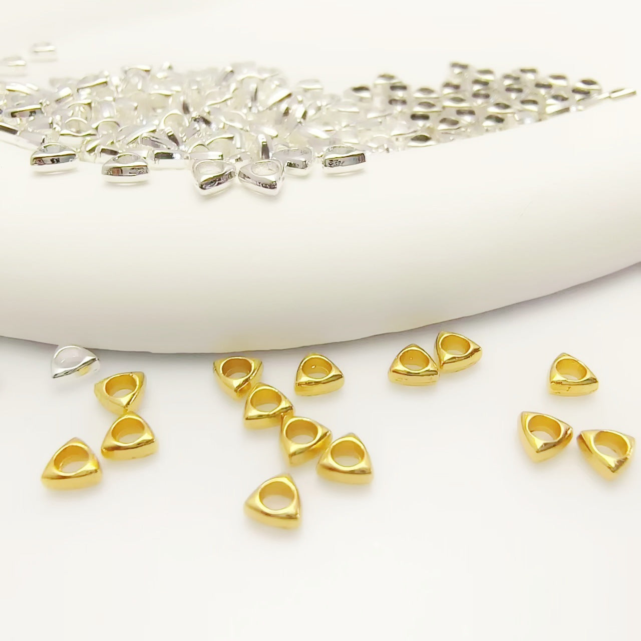 Alloy Triangular Spacer Beads 3/4mm Tibetan Style 100pcs 2