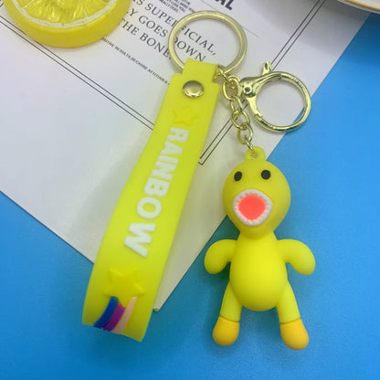 Silicone Rainbow Friends Cartoon Character Keychain with Star Strap 24