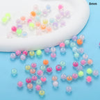 Transparent Flower Acrylic Beads Candy Color Mixed Shapes 100pcs 6