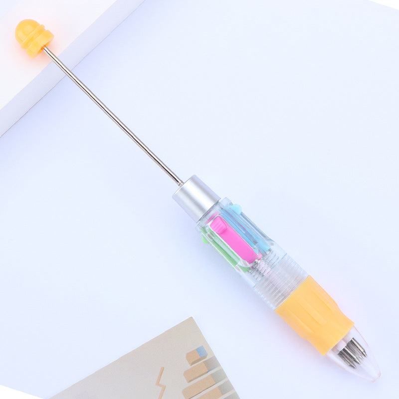 Beadable Pen Four-Color Transparent Barrel Bullet Tip 0.7 10