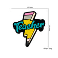 Silicone Focal Beads Student Pencil Teacher Text Yellow 20pcs 3