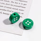 Painted Button Acrylic Beads 12mm Glossy Baked Paint 50pcs 17