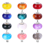 Imitation Opal Resin Spacer Beads 14mm Silver Lined Hole 100pcs 3