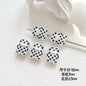 Baking Painted Black and White Metal Beads Quirky Shapes 10pcs 26