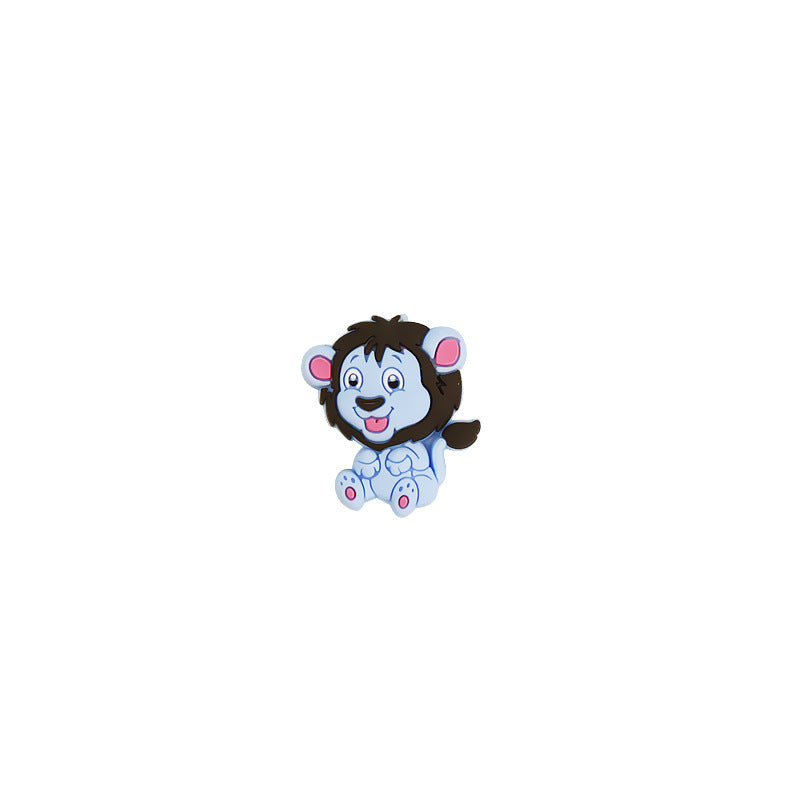 Silicone Focal Beads Animal Lion Cub Sitting Pose 10pcs 7