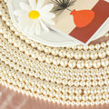 Pearl Glass Beads Round 5-12mm Yellow Imitation 10pcs