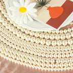 Pearl Glass Beads Round 5-12mm Yellow Imitation 10pcs