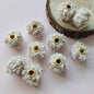 Fabric Fluffy Spacer Beads 15mm Two-Color Teddy 100pcs 6