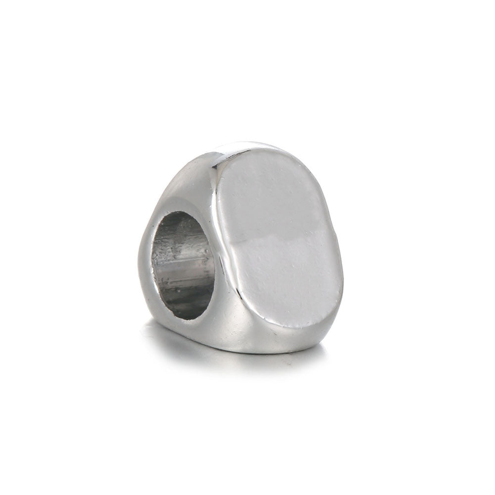 Triangular Metal Beads 9mm Smooth Large Hole Zinc Alloy 10pcs 4