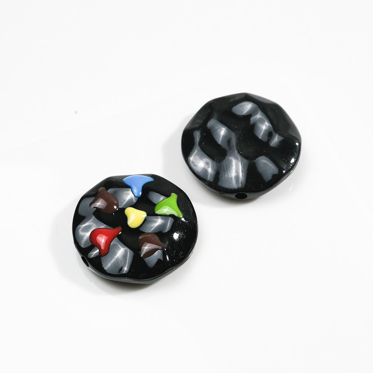 Painted Cookies Acrylic Beads 25mm Colorful Baking Design 50pcs 8