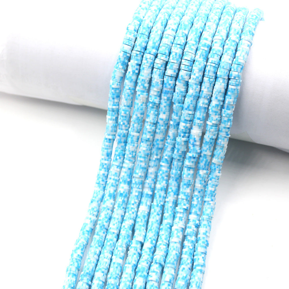 Flat Clay Beads 6mm Colorful Matte Polymer Spacer 10 Strands 10