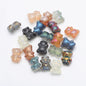 Electroplated Bear Glass Beads 12mm 14mm Mixed Metallic Colors 20pcs 33