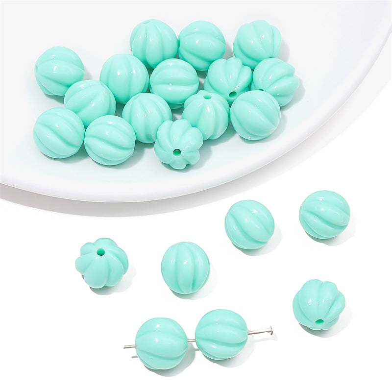 Opaque Pumpkin Acrylic Beads 12mm Colorful Round 40pcs 13