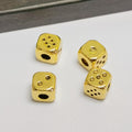 Square Metal Beads 7mm Rounded-angle Dice Gold and Silver Tone 40pcs 5