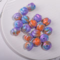 Plating Twisted Acrylic Beads 17mm Two-Color Glossy Pastel 20pcs 6