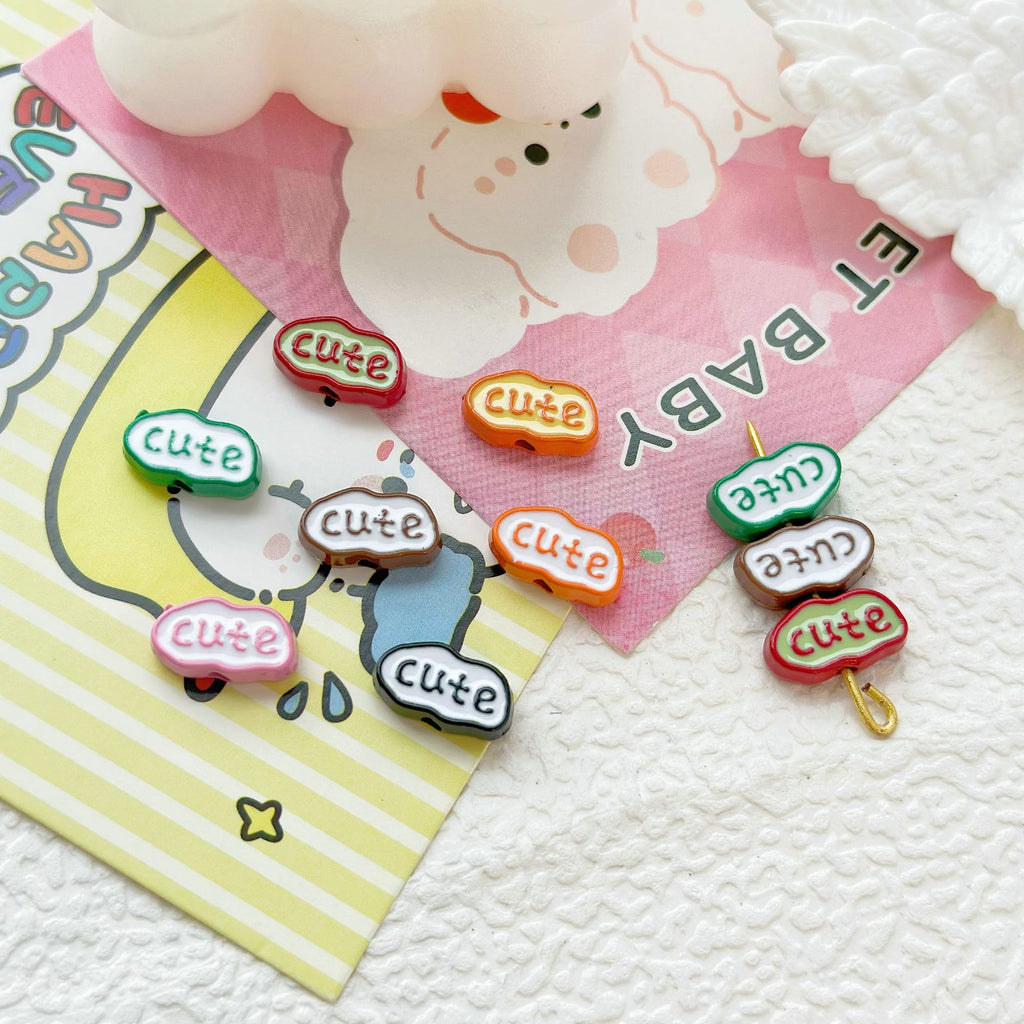 Painted Cute Character Plate Series Metal Beads Bulk 20pcs 3