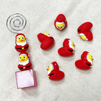 Silicone 3D Focal Beads Christmas Duck Wearing Santa Suit 4