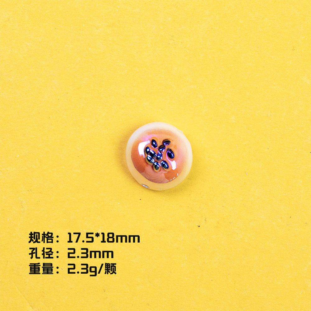 Glossy Bread Resin Beads Round 2.3mm Hole Warm Golden Colors 20pcs 8